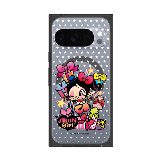 プレミアムスクエアケース with Pixelsnap［ アクビガール - プレゼントリボン ］