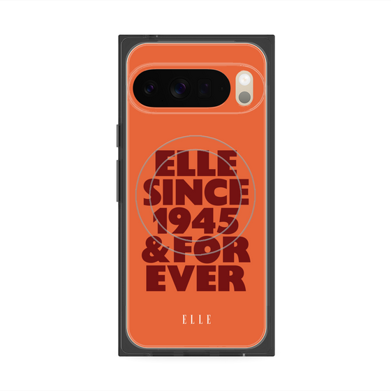 プレミアムスクエアケース with Pixelsnap［ ELLE - オレンジ ］