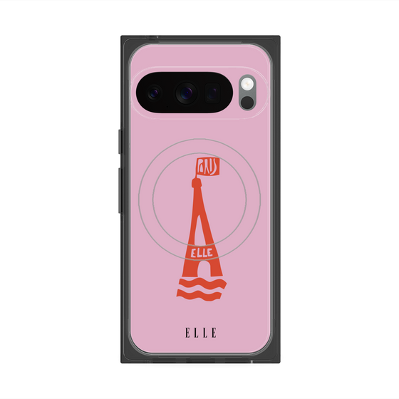 プレミアムスクエアケース with Pixelsnap［ ELLE - PARIS ］