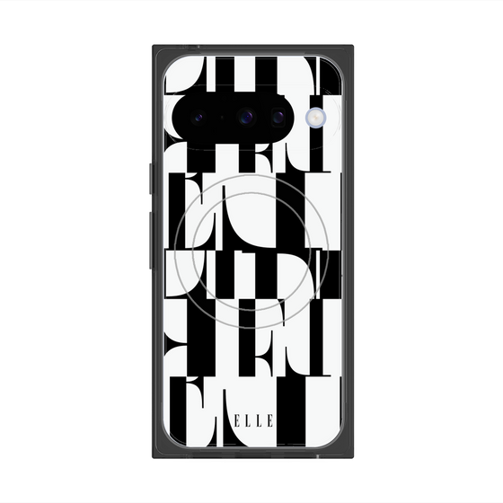 プレミアムスクエアケース with Pixelsnap［ ELLE - カットロゴ ］