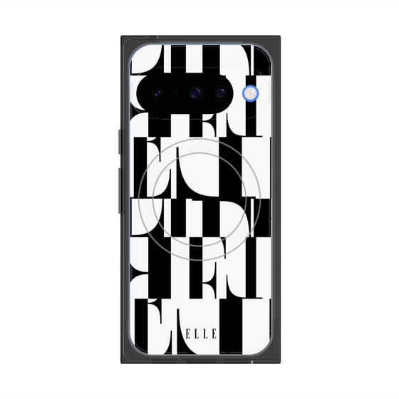 プレミアムスクエアケース with Pixelsnap［ ELLE - カットロゴ ］