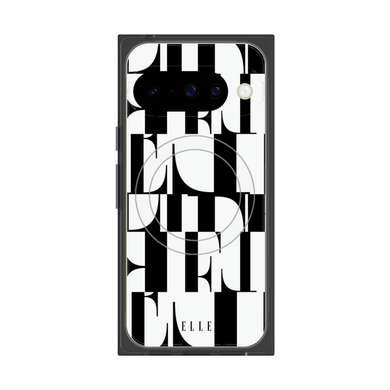 プレミアムスクエアケース with Pixelsnap［ ELLE - カットロゴ ］