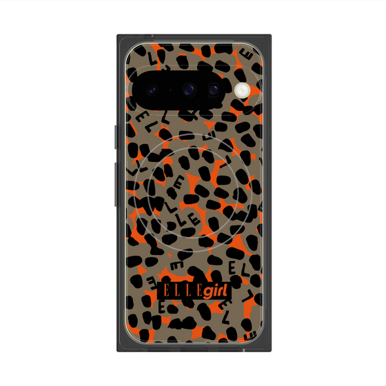 プレミアムスクエアケース with Pixelsnap［ ELLEgirl - レオパード - Brown ］