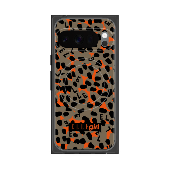 プレミアムスクエアケース with Pixelsnap［ ELLEgirl - レオパード - Brown ］