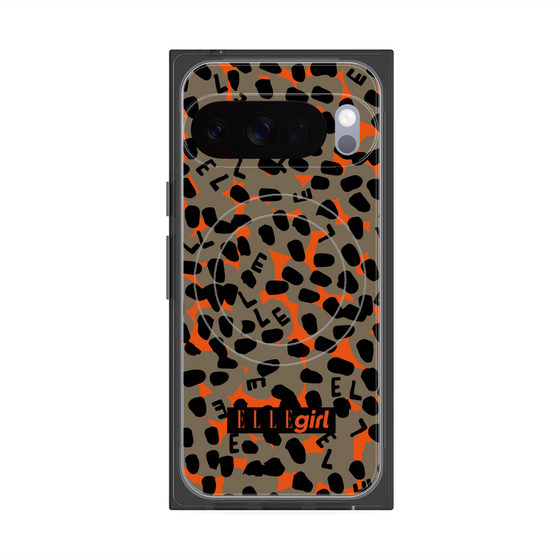 プレミアムスクエアケース with Pixelsnap［ ELLEgirl - レオパード - Brown ］