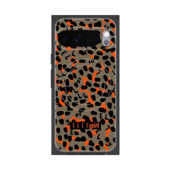 プレミアムスクエアケース with Pixelsnap［ ELLEgirl - レオパード - Brown ］
