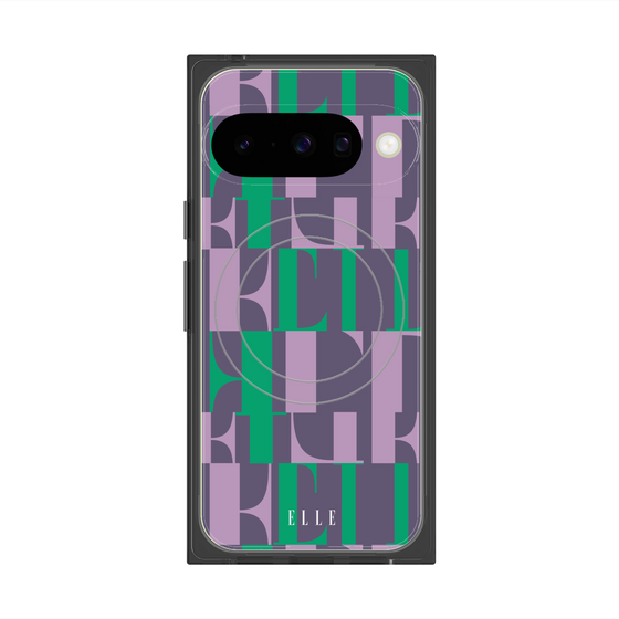 プレミアムスクエアケース with Pixelsnap［ ELLE - カットロゴ - ウィンター ］