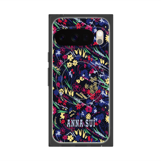 プレミアムスクエアケース with Pixelsnap［ ANNA SUI - スワーリングフワラー ］