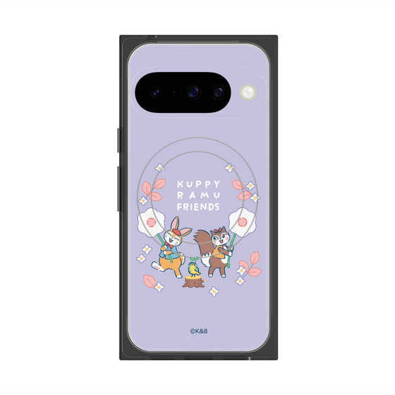 プレミアムスクエアケース with Pixelsnap［ クピラムフレンズ - フラワー ］