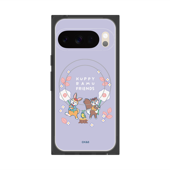 プレミアムスクエアケース with Pixelsnap［ クピラムフレンズ - フラワー ］