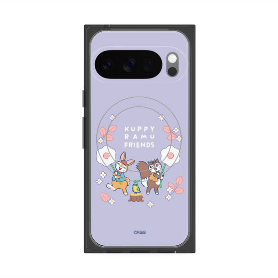 プレミアムスクエアケース with Pixelsnap［ クピラムフレンズ - フラワー ］