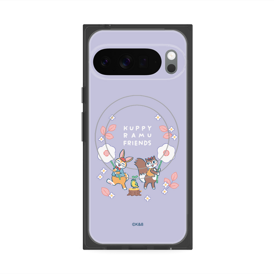 プレミアムスクエアケース with Pixelsnap［ クピラムフレンズ - フラワー ］