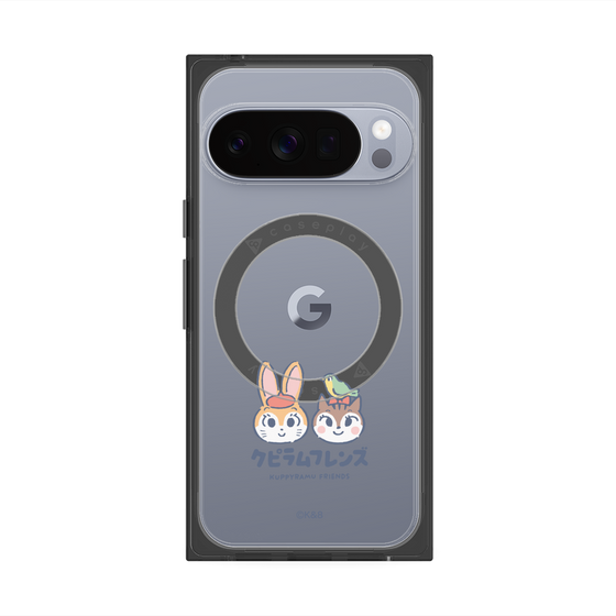プレミアムスクエアケース with Pixelsnap［ クピラムフレンズ - ロゴ - 仲良し ］