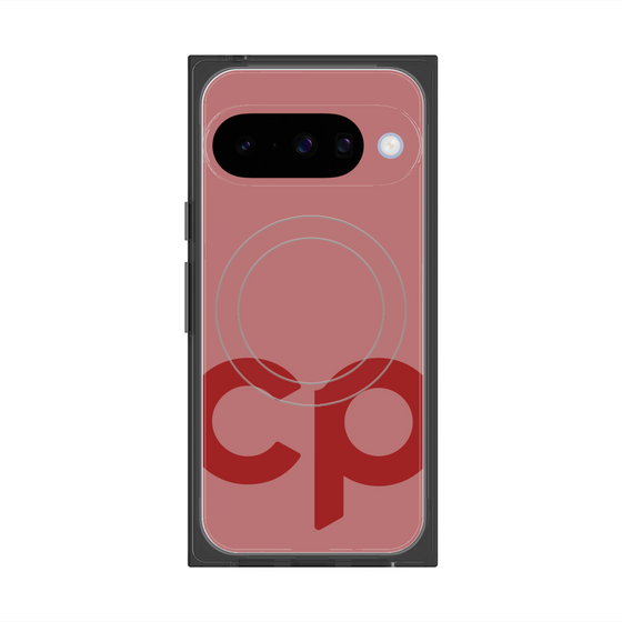 プレミアムスクエアケース with Pixelsnap［ オリジナル - CASEPLAYイニシャル - レッド ］
