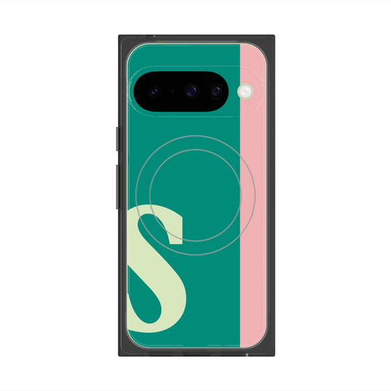 プレミアムスクエアケース with Pixelsnap［ オリジナル - initial color line - S green ］