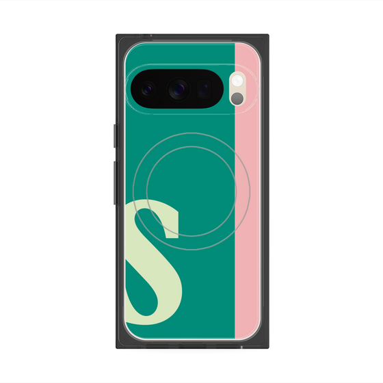 プレミアムスクエアケース with Pixelsnap［ オリジナル - initial color line - S green ］