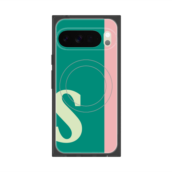プレミアムスクエアケース with Pixelsnap［ オリジナル - initial color line - S green ］
