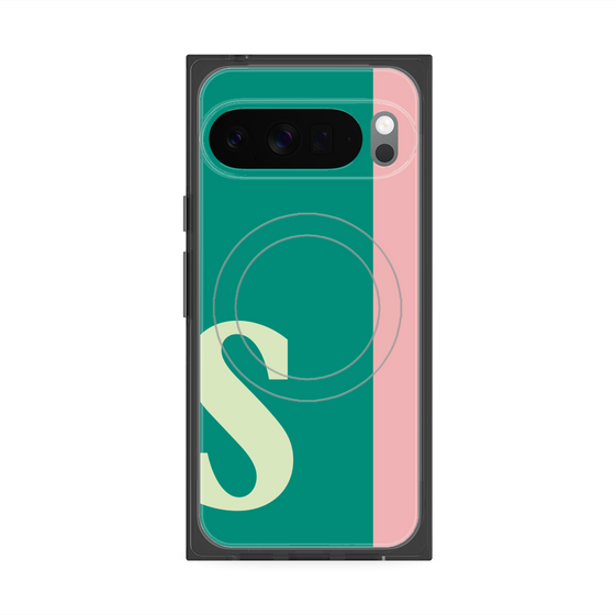 プレミアムスクエアケース with Pixelsnap［ オリジナル - initial color line - S green ］