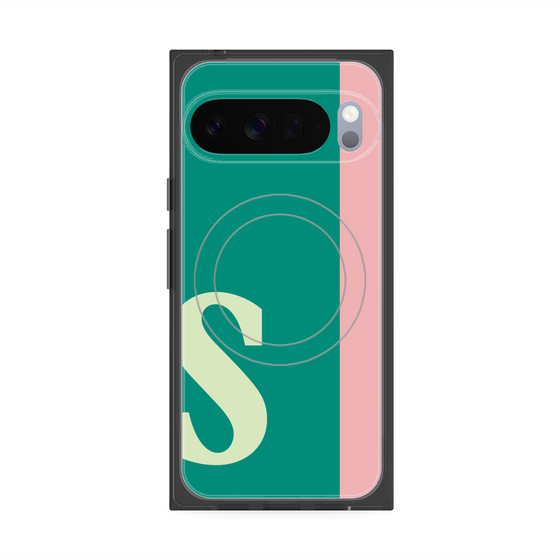 プレミアムスクエアケース with Pixelsnap［ オリジナル - initial color line - S green ］