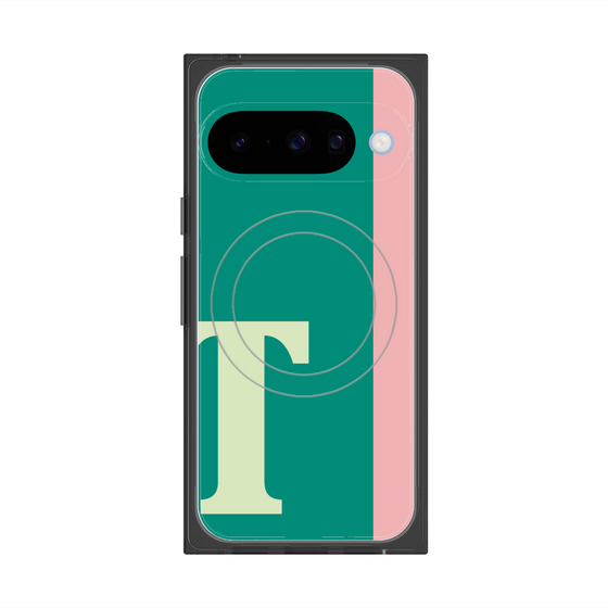 プレミアムスクエアケース with Pixelsnap［ オリジナル - initial color line - T green ］