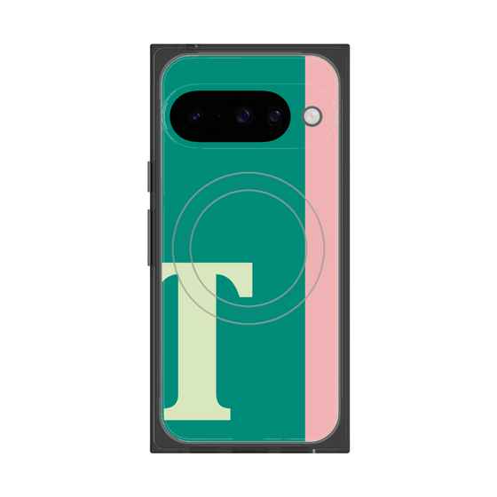 プレミアムスクエアケース with Pixelsnap［ オリジナル - initial color line - T green ］