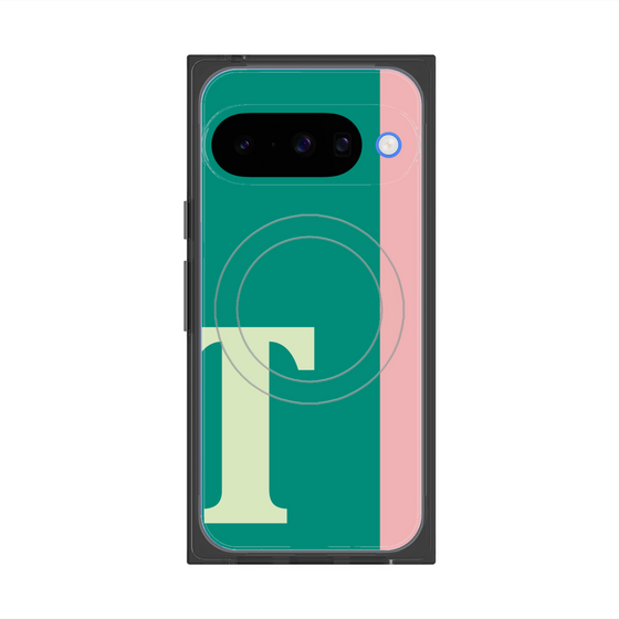 プレミアムスクエアケース with Pixelsnap［ オリジナル - initial color line - T green ］