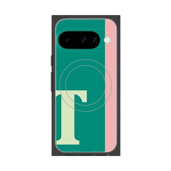 プレミアムスクエアケース with Pixelsnap［ オリジナル - initial color line - T green ］