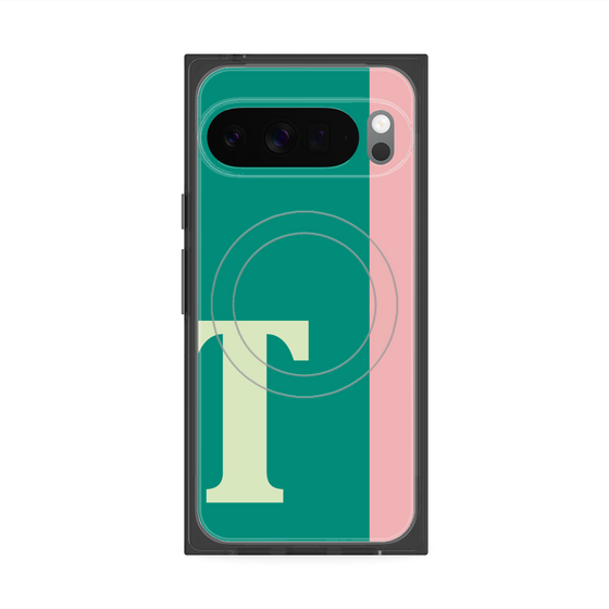 プレミアムスクエアケース with Pixelsnap［ オリジナル - initial color line - T green ］