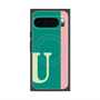 プレミアムスクエアケース with Pixelsnap［ オリジナル - initial color line - U green ］