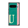 プレミアムスクエアケース with Pixelsnap［ オリジナル - initial color line - U green ］