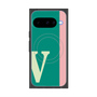プレミアムスクエアケース with Pixelsnap［ オリジナル - initial color line - V green ］