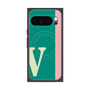 プレミアムスクエアケース with Pixelsnap［ オリジナル - initial color line - V green ］