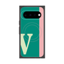 プレミアムスクエアケース with Pixelsnap［ オリジナル - initial color line - V green ］