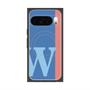 プレミアムスクエアケース with Pixelsnap［ オリジナル - initial color line - W blue ］