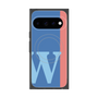 プレミアムスクエアケース with Pixelsnap［ オリジナル - initial color line - W blue ］