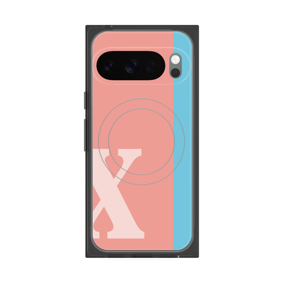 プレミアムスクエアケース with Pixelsnap［ オリジナル - initial color line - X pink ］