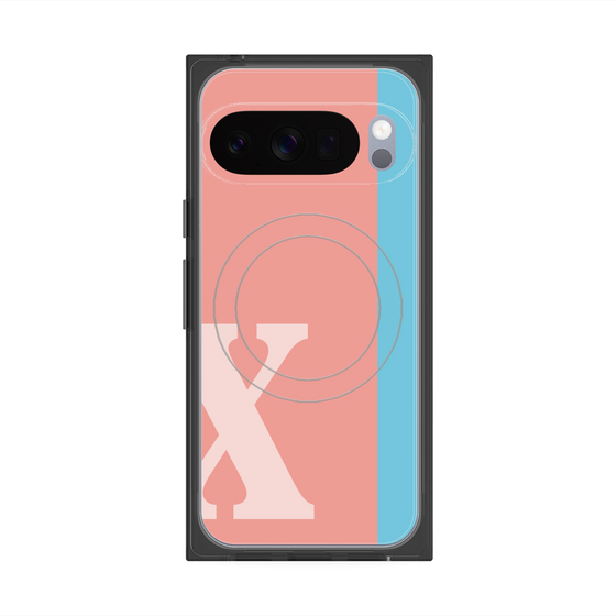 プレミアムスクエアケース with Pixelsnap［ オリジナル - initial color line - X pink ］