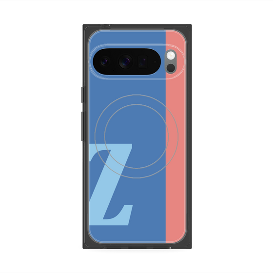 プレミアムスクエアケース with Pixelsnap［ オリジナル - initial color line - Z blue ］