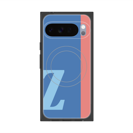 プレミアムスクエアケース with Pixelsnap［ オリジナル - initial color line - Z blue ］
