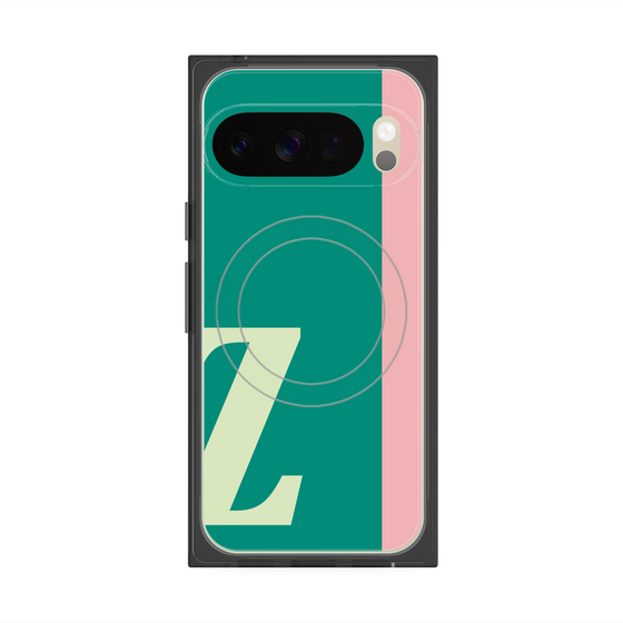 プレミアムスクエアケース with Pixelsnap［ オリジナル - initial color line - Z green ］