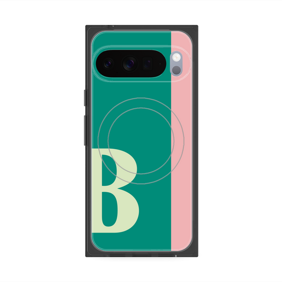 プレミアムスクエアケース with Pixelsnap［ オリジナル - initial color line - B green ］
