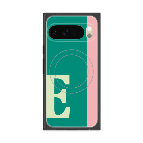 プレミアムスクエアケース with Pixelsnap［ オリジナル - initial color line - E green ］