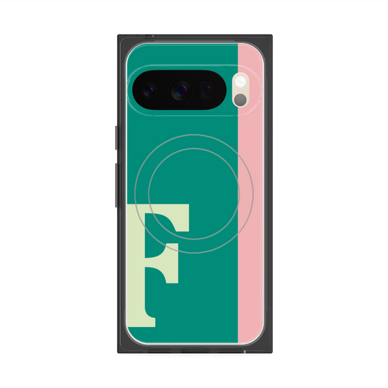 プレミアムスクエアケース with Pixelsnap［ オリジナル - initial color line - F green ］
