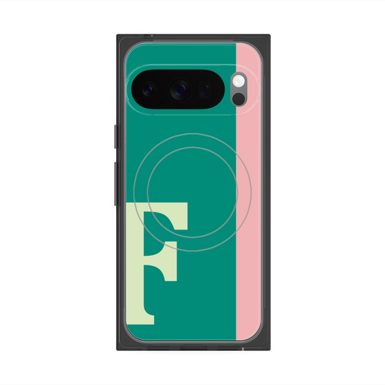 プレミアムスクエアケース with Pixelsnap［ オリジナル - initial color line - F green ］