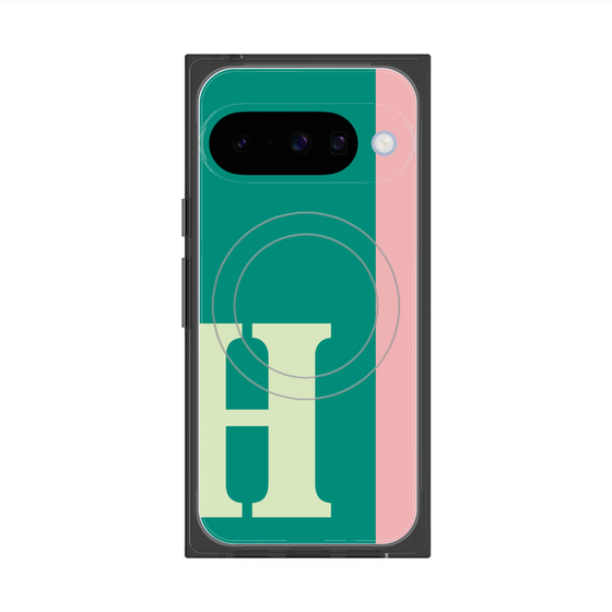 プレミアムスクエアケース with Pixelsnap［ オリジナル - initial color line - H green ］