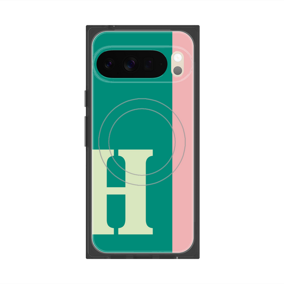 プレミアムスクエアケース with Pixelsnap［ オリジナル - initial color line - H green ］