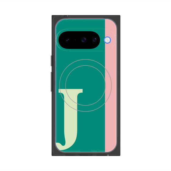 プレミアムスクエアケース with Pixelsnap［ オリジナル - initial color line - J green ］