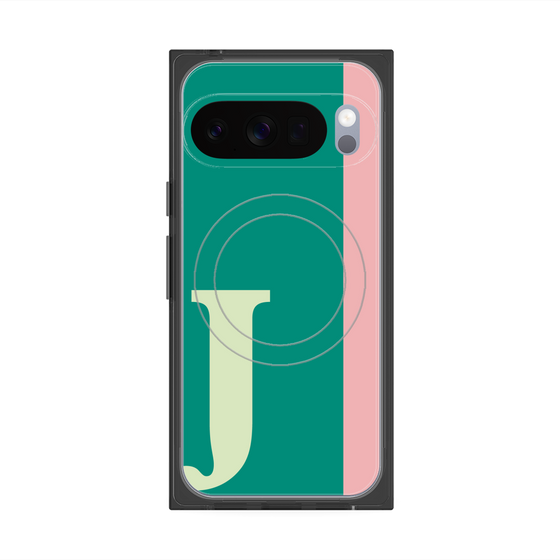 プレミアムスクエアケース with Pixelsnap［ オリジナル - initial color line - J green ］