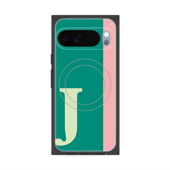 プレミアムスクエアケース with Pixelsnap［ オリジナル - initial color line - J green ］