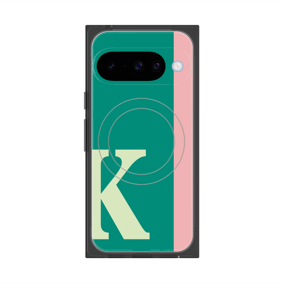 プレミアムスクエアケース with Pixelsnap［ オリジナル - initial color line - K green ］